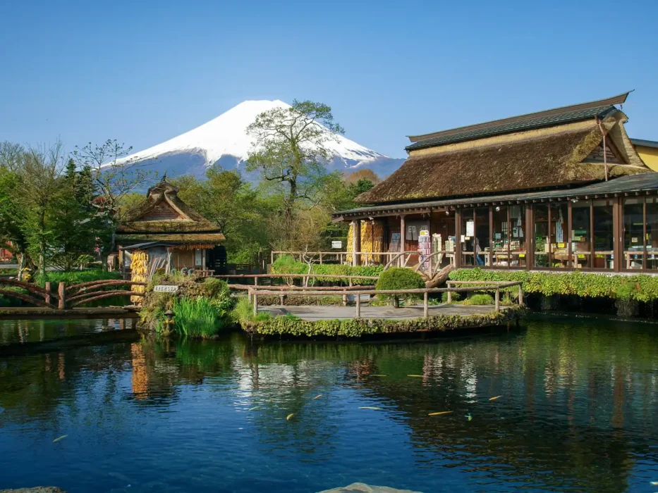 忍野八海から望む富士山