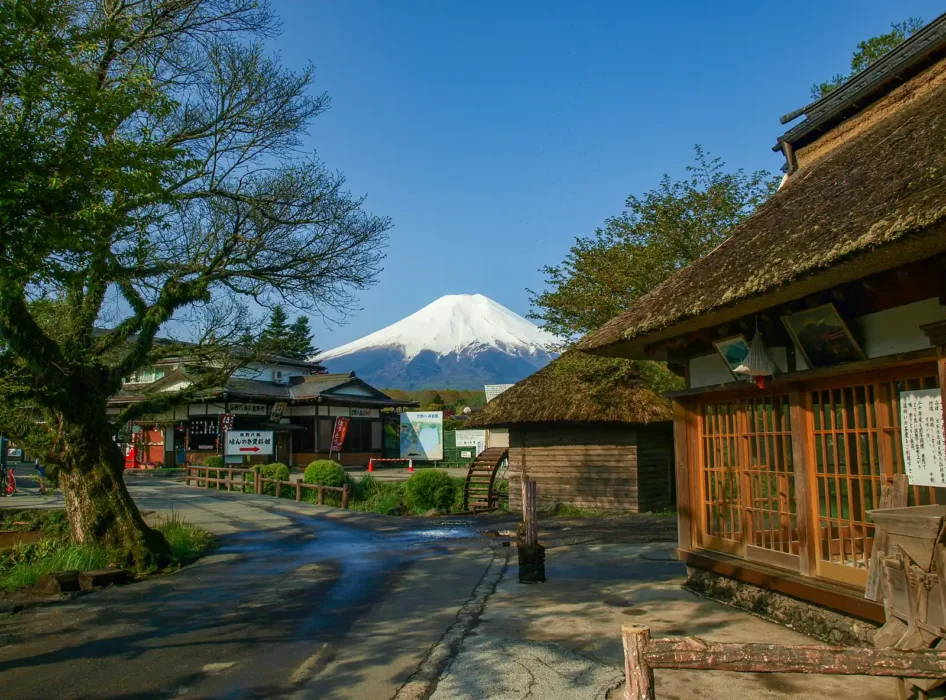 忍野八海から望む富士山