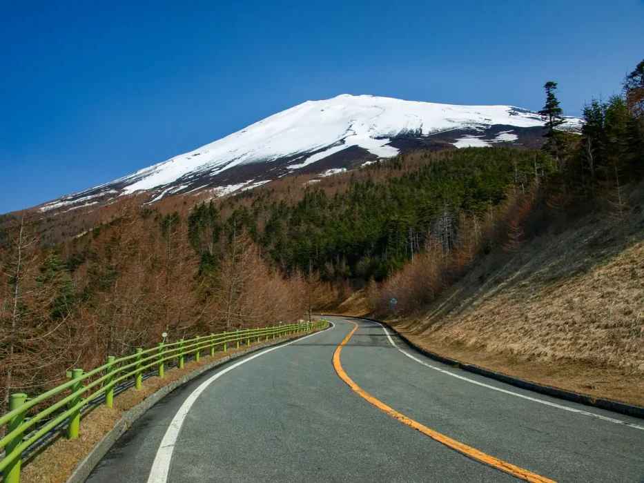 五合目へ行く途中の富士山
