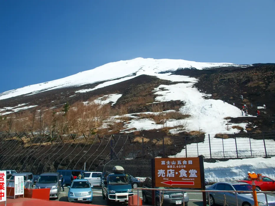 五合目駐車場の富士山