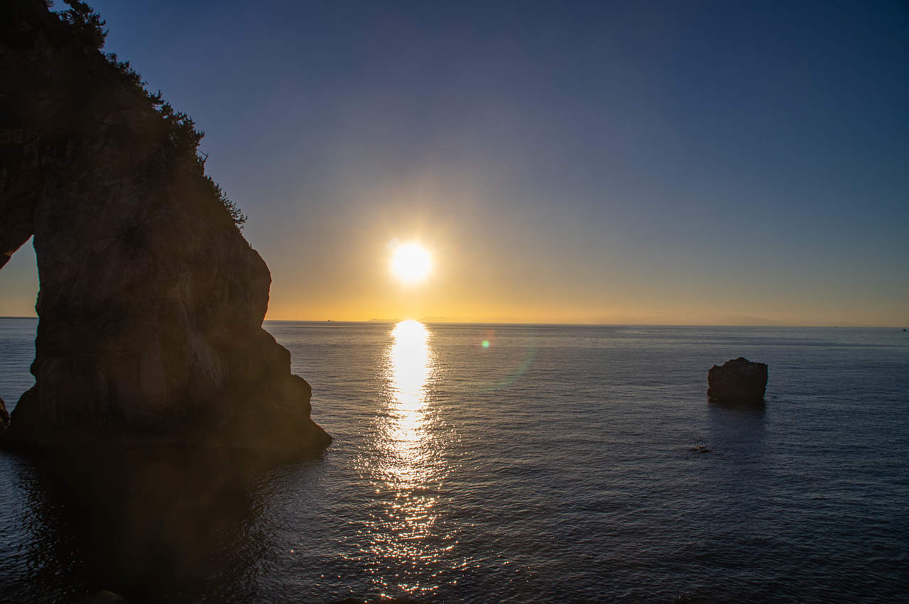白崎海岸の夕焼け