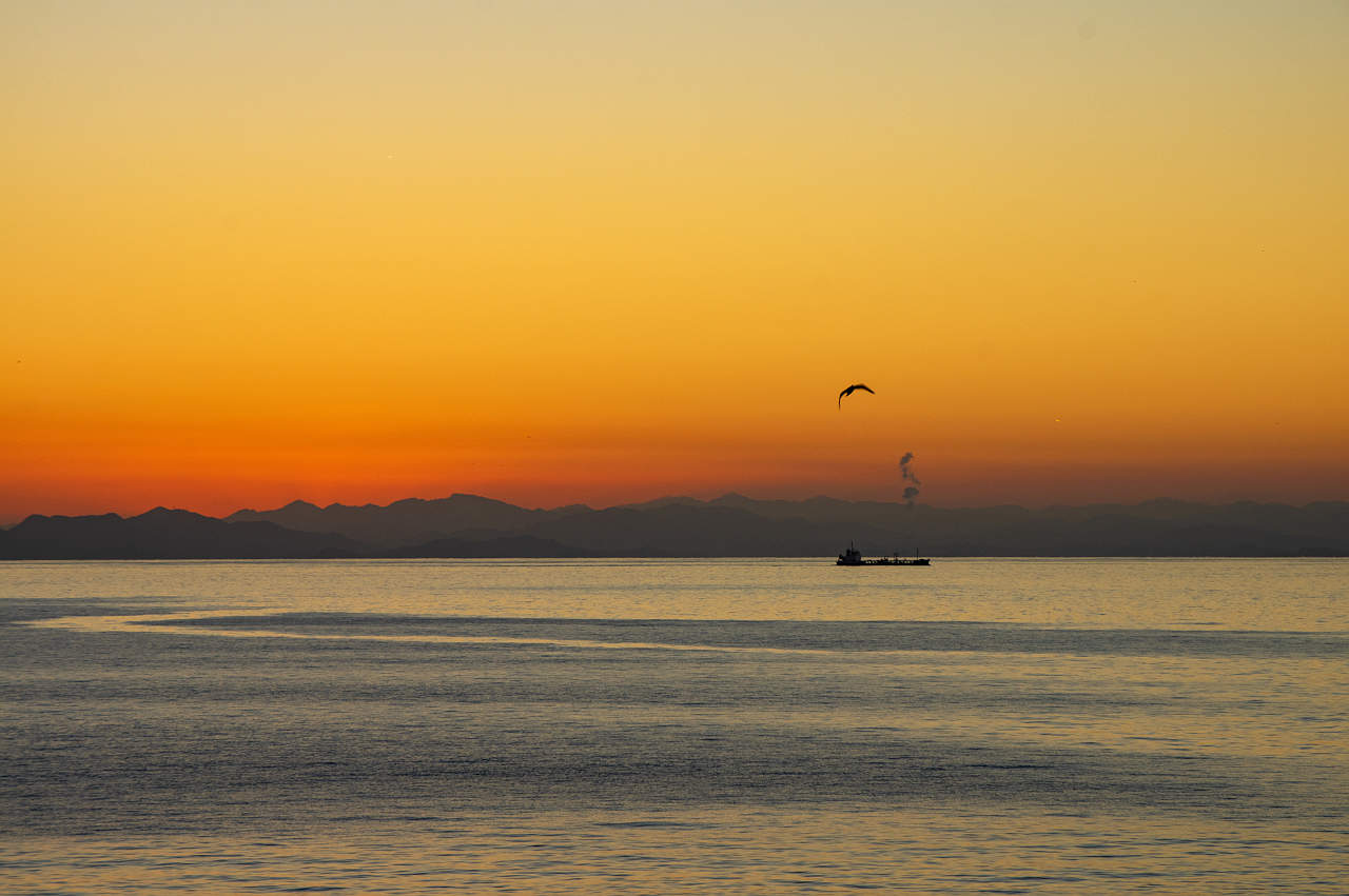 白崎海岸の夕焼け
